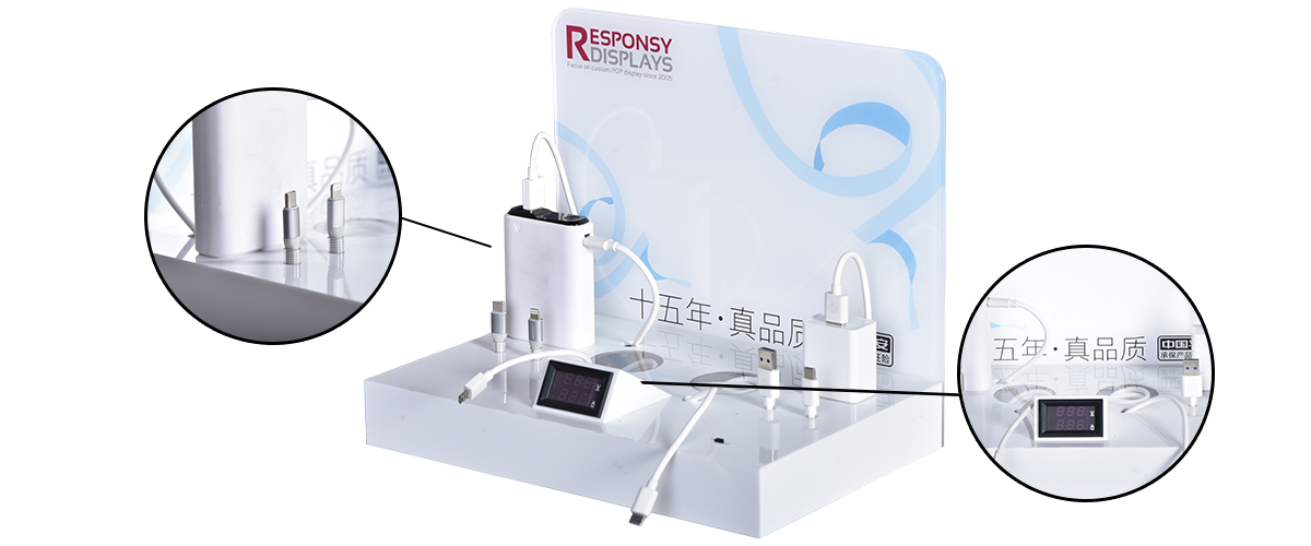 商場亞克力臺面智能充電展示架